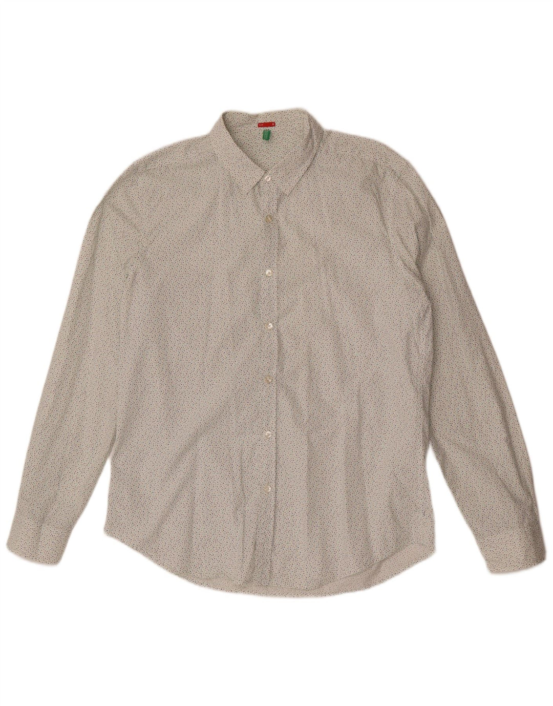 Koszula męska BENETTON Slim Fit, duża, w białe cętki