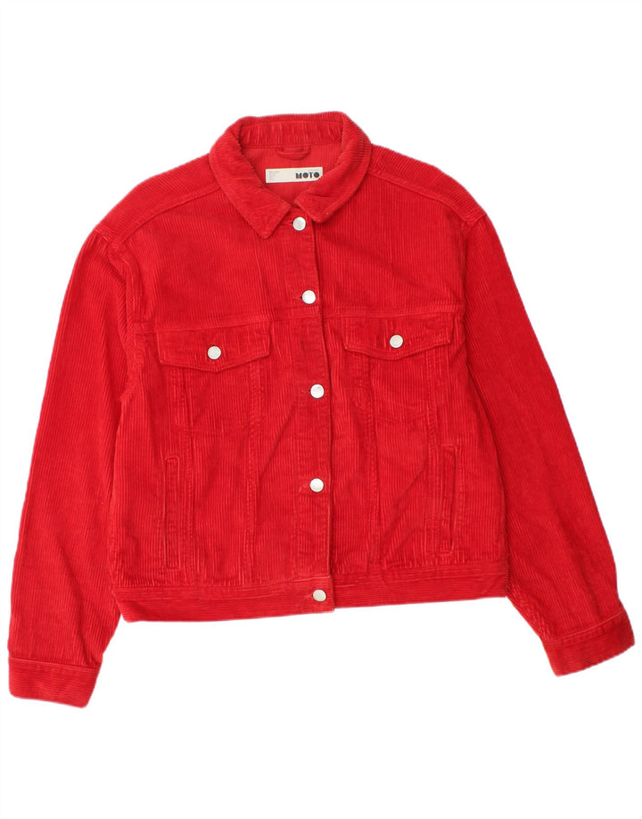 Damska kurtka sztruksowa oversize Topshop UK 10, mała, czerwona, bawełniana
