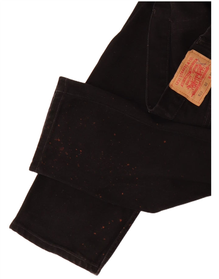 Męskie dżinsy Levi's 521 Straight W30 L32 Czarna bawełna