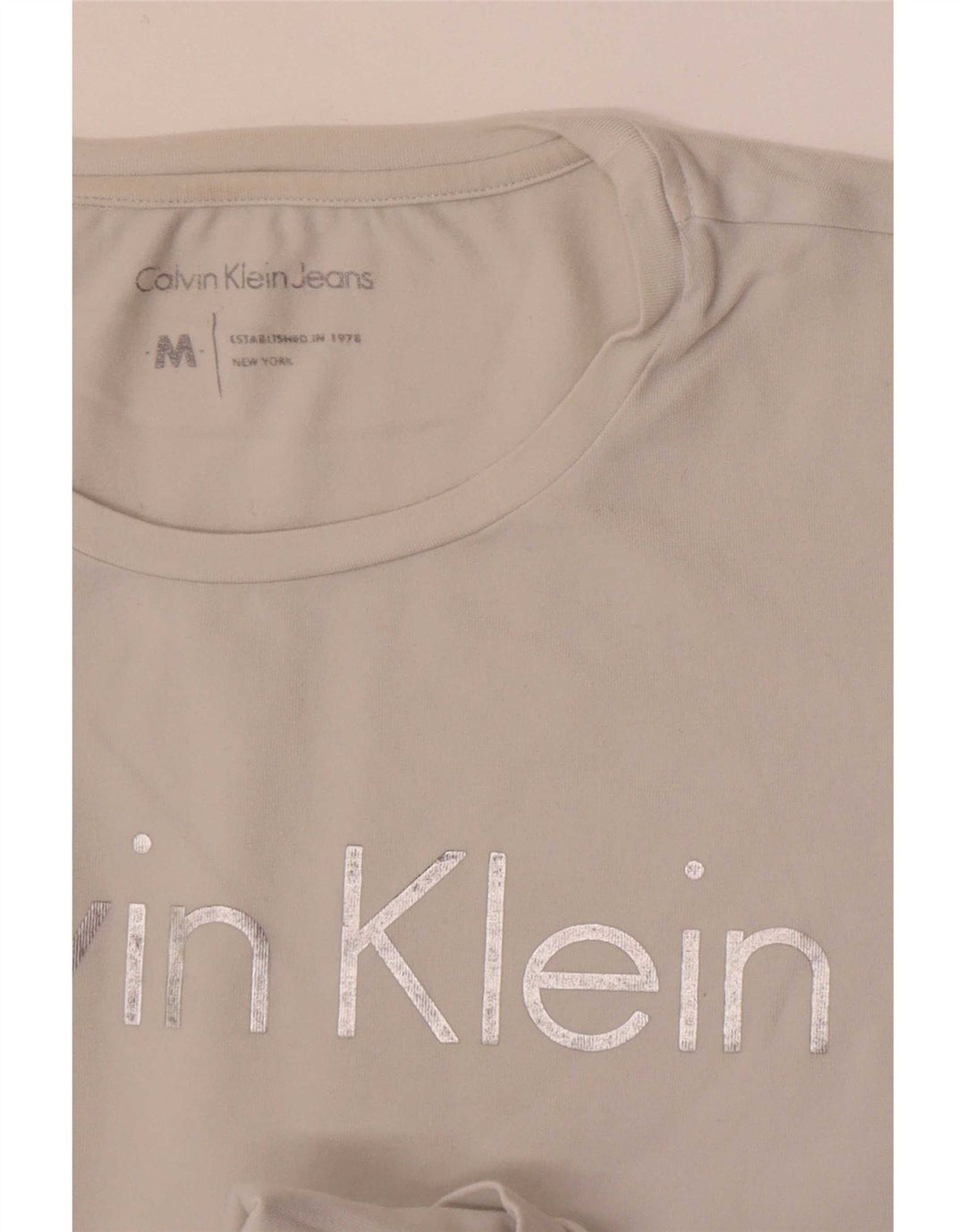 Damska koszulka graficzna Calvin Klein Jeans Top UK 12 Medium White