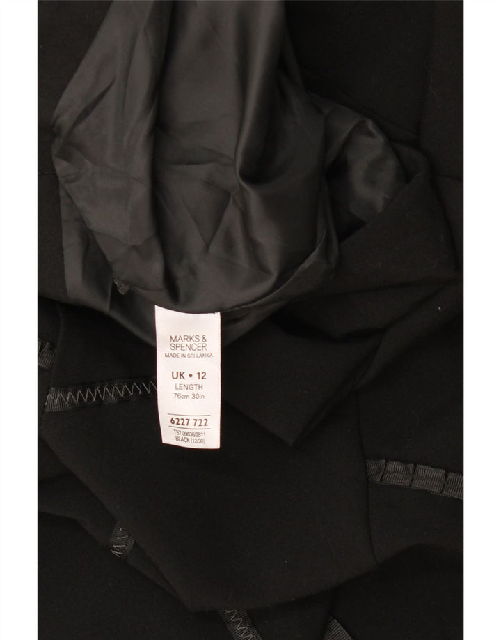 Marks & Spencer Damska spódnica w kształcie litery A UK 12 Medium W34 Czarna geometryczna