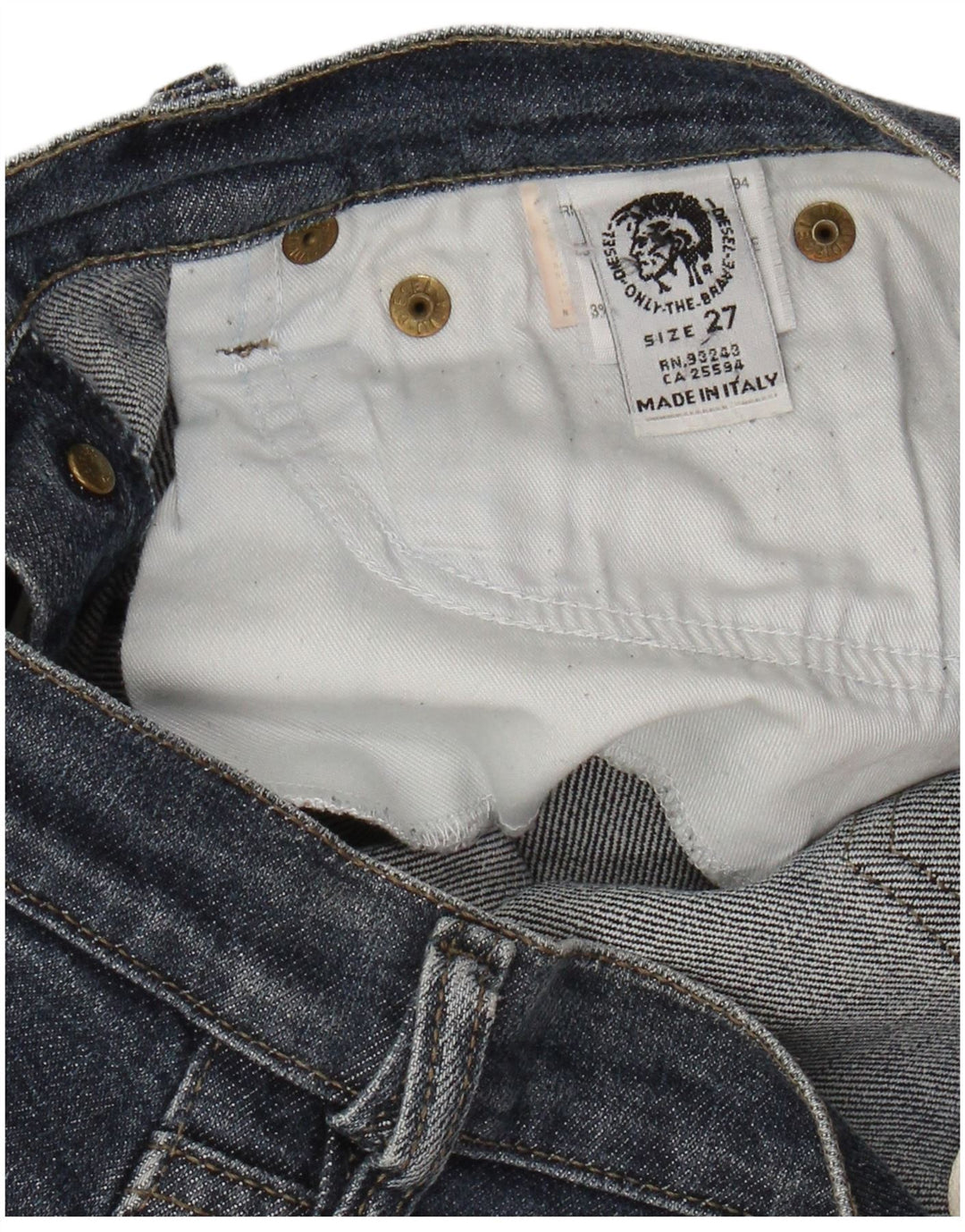 DIESEL Damskie proste dżinsy W27 L30 Granatowa bawełna