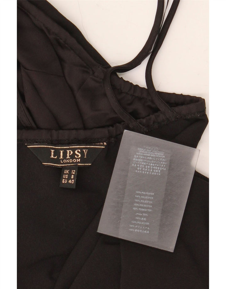 Damski top Lipsy Crop Halter UK 12, średni czarny poliester