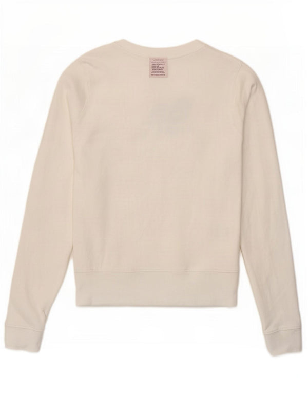 Damska bluza z grafiką New Balance Jumper UK 10, mała, biała bawełna