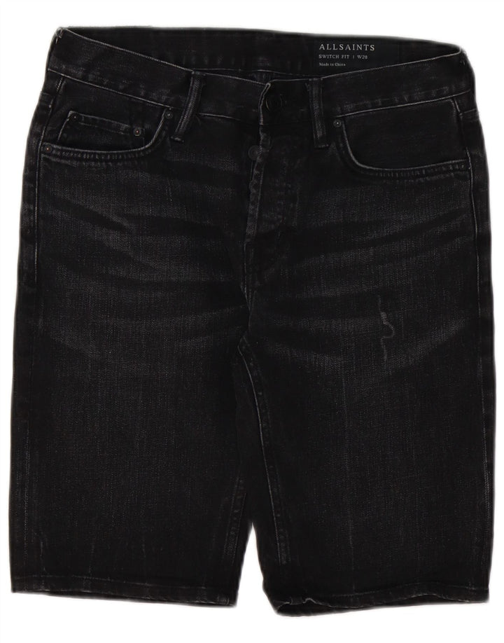 Męskie spodenki jeansowe All Saints Switch Fit W28, średnia czarna bawełna