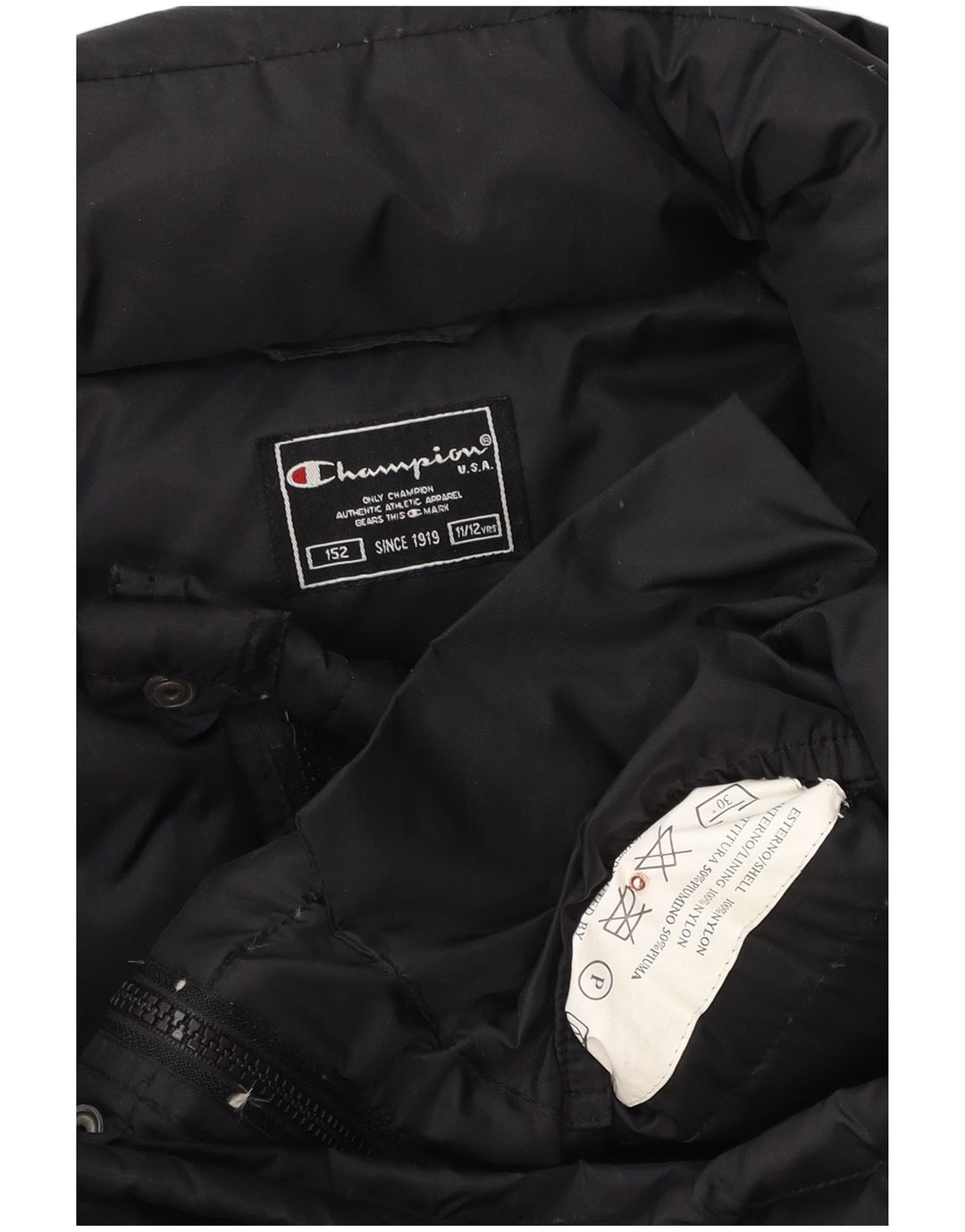 Chłopięca ocieplana kurtka z kapturem CHAMPION 11-12 lat, czarny poliester