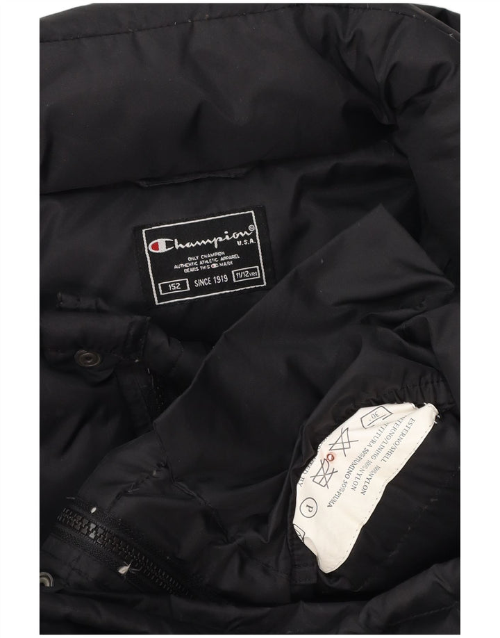 Chłopięca ocieplana kurtka z kapturem CHAMPION 11-12 lat, czarny poliester