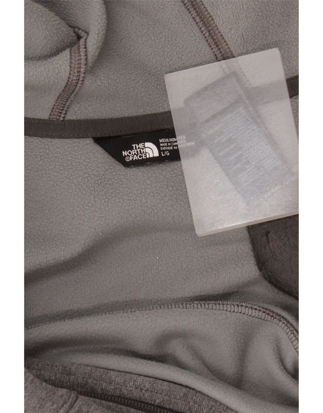 Męski sweter z kapturem i zamkiem błyskawicznym The North Face, duży, szary, poliestrowy