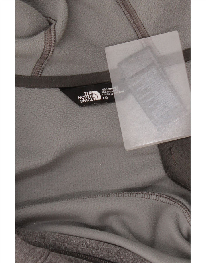 Męski sweter z kapturem i zamkiem błyskawicznym The North Face, duży, szary, poliestrowy