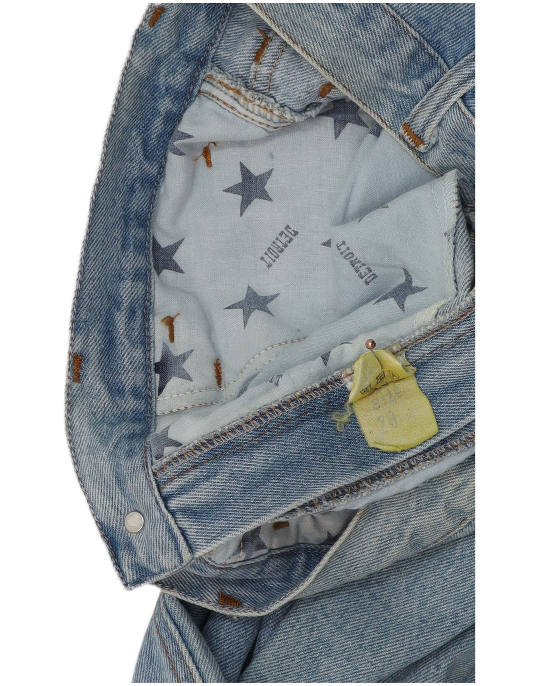 Vintage damskie dżinsy z wysokim stanem, zwężane W28 L30, niebieska bawełna