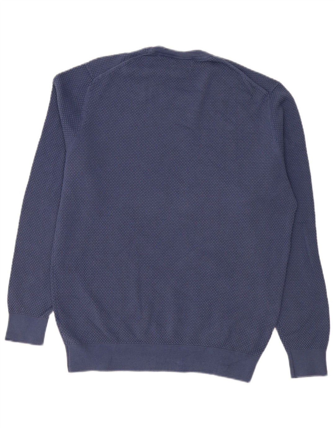 Męski sweter Massimo Dutti z okrągłym dekoltem, duży, niebieski, bawełniany