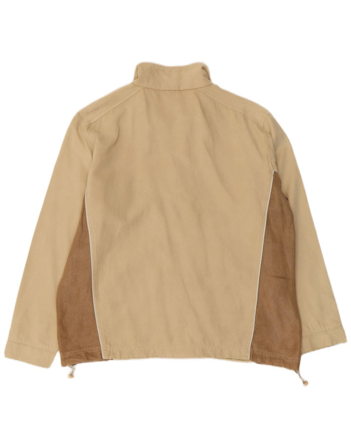 Damska kurtka dresowa Diadora welurowa UK 14, duża, beżowa, z blokami kolorów