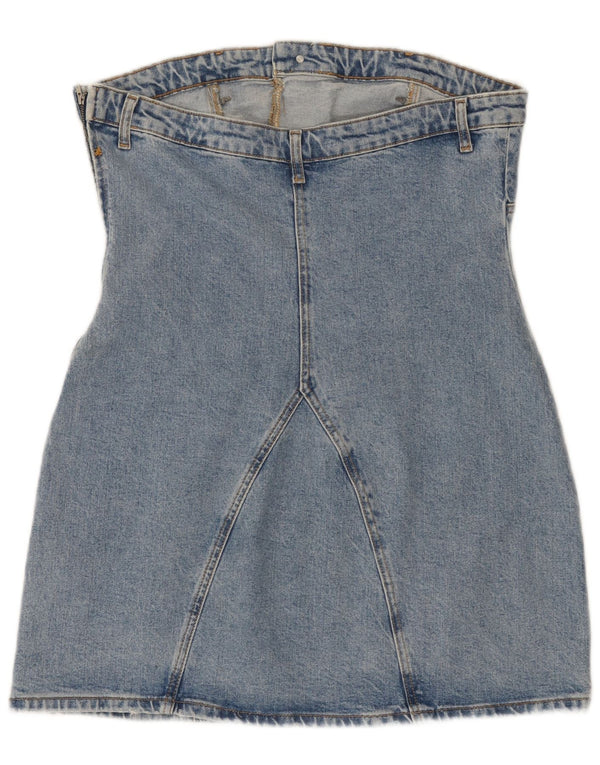 Damska jeansowa mini sukienka bez ramiączek Zara UK 18 XL, niebieska bawełna