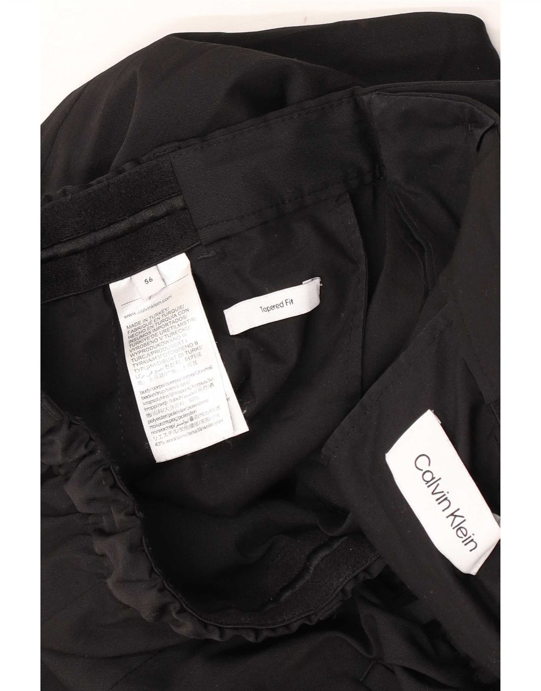 Męskie zwężane spodnie Chino Calvin Klein W36 L30 Czarny poliester