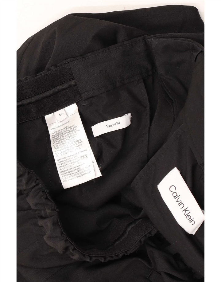 Męskie zwężane spodnie Chino Calvin Klein W36 L30 Czarny poliester
