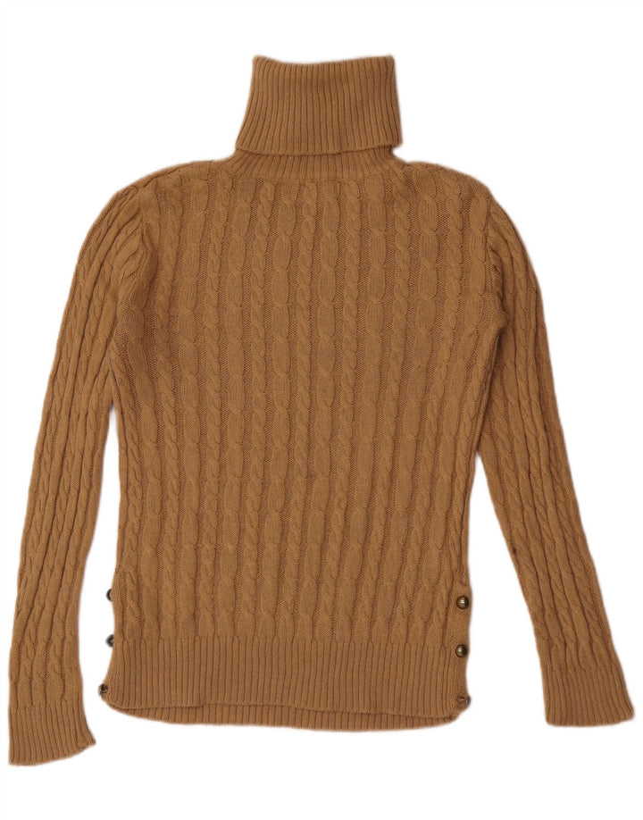 Damski sweter z golfem Zara UK 12 Średni brązowy akryl