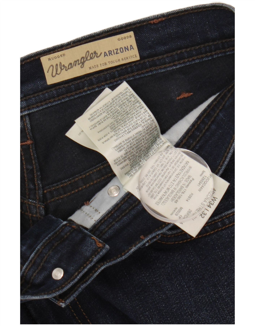 Męskie jeansy WRANGLER Arizona Stretch W34 L32 Granatowe, bawełniane
