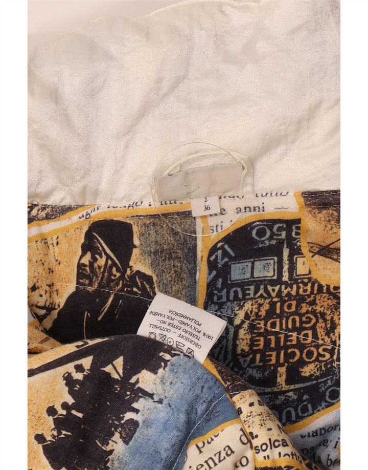 Vintage męska kurtka wiatrówka z kapturem EU 36 Small White Poliamid