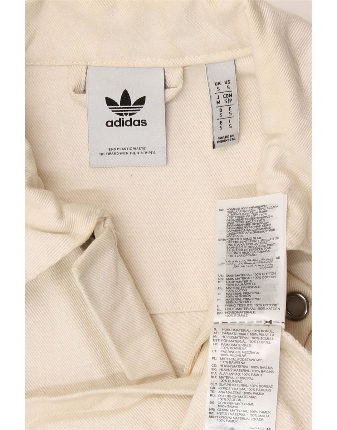 Męska kurtka bomber Adidas UK 36, mała, biała, bawełniana