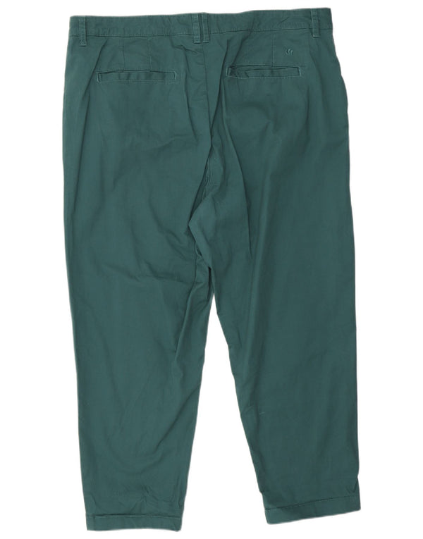 Damskie spodnie typu chino Fat Face UK 18 XL W40 L25 Zielona bawełna