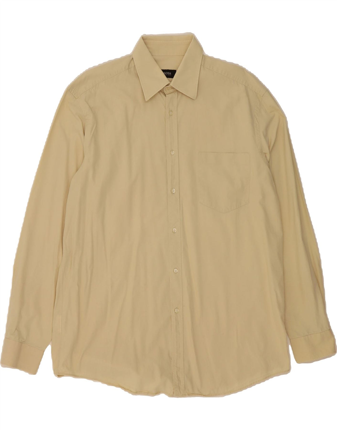 HUGO BOSS Mens Shirt Large Beige Cotton Vintage Hugo Boss and Second-Hand Hugo Boss from Messina Hembry 