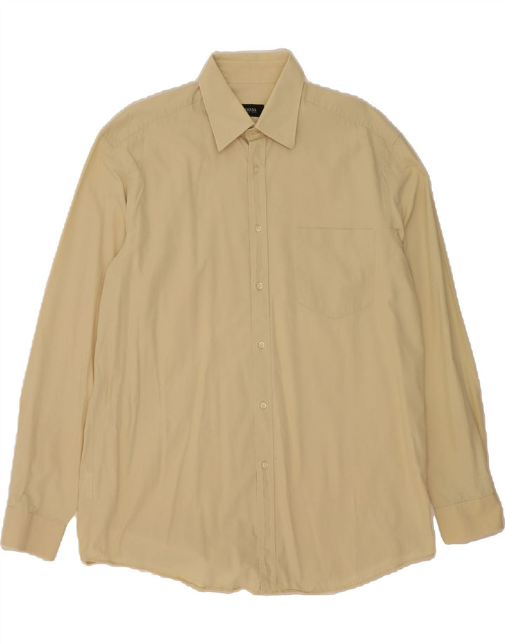 HUGO BOSS Mens Shirt Large Beige Cotton Vintage Hugo Boss and Second-Hand Hugo Boss from Messina Hembry 