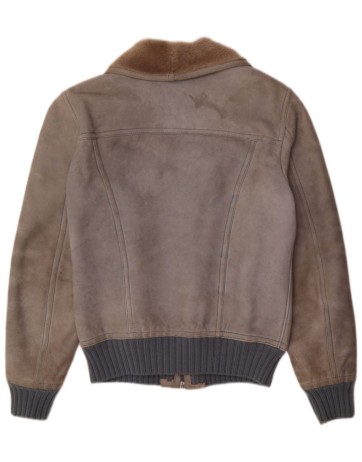 Męska kurtka shearling VINTAGE IT 48 Średni szary shearling