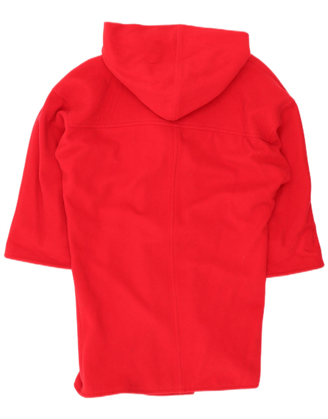 Vintage damski płaszcz z kapturem, oversize, dwurzędowy US 8, średnia czerwona wełna