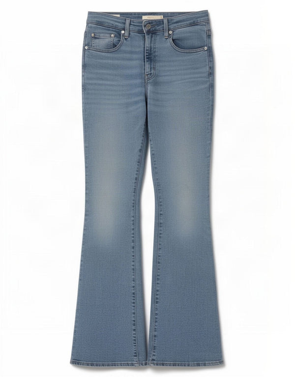 Damskie jeansy Levi's 726 z wysokim stanem, rozkloszowane W29 L32, niebieska bawełna