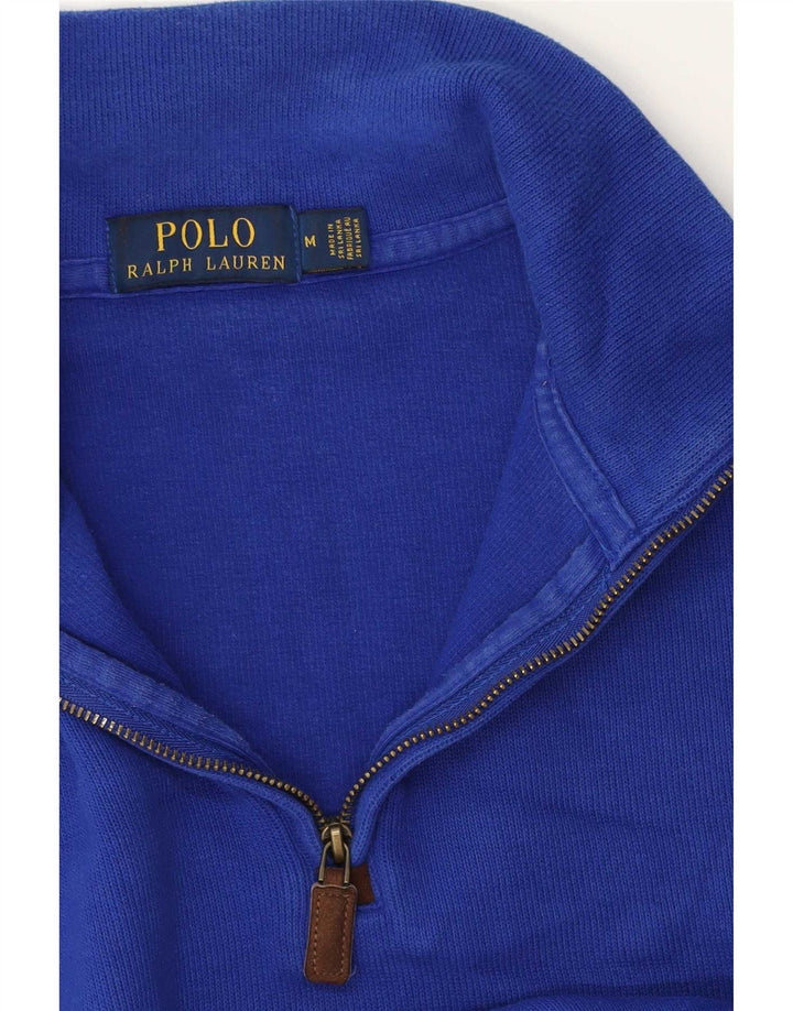Męski sweter zapinany na zamek Polo Ralph Lauren, średni niebieski