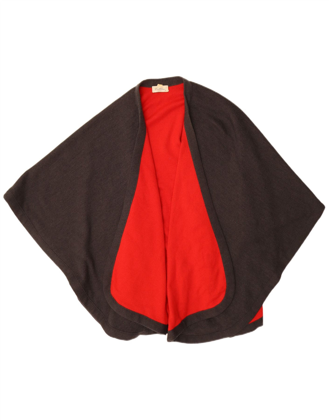 Damski sweter poncho CELLINI w jednym rozmiarze, szary, z blokami kolorów