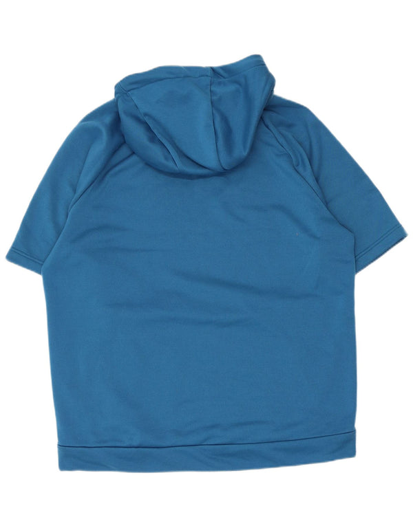 Męski sweter z kapturem i krótkim rękawem Nike Dri Fit, duży niebieski poliester