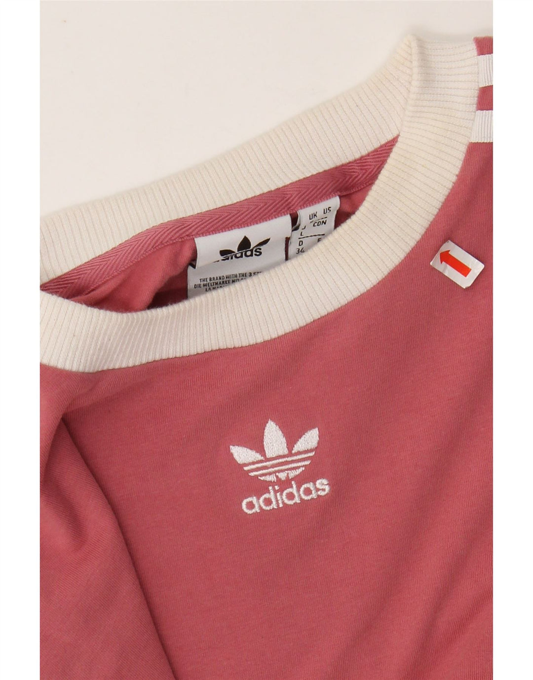 Damski top ADIDAS z długim rękawem, UK 8, mały, różowy, bawełniany
