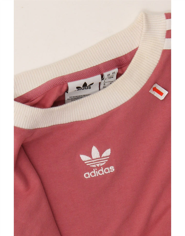 Damski top ADIDAS z długim rękawem, UK 8, mały, różowy, bawełniany