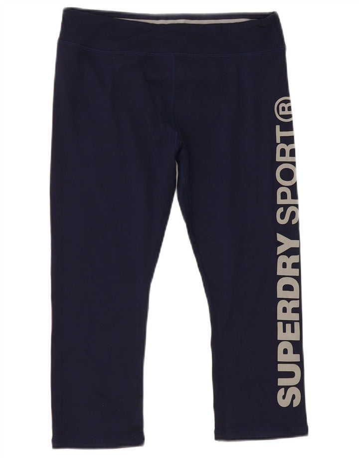 Damskie legginsy Superdry Graphic Capri UK 6 XS Granatowy poliester