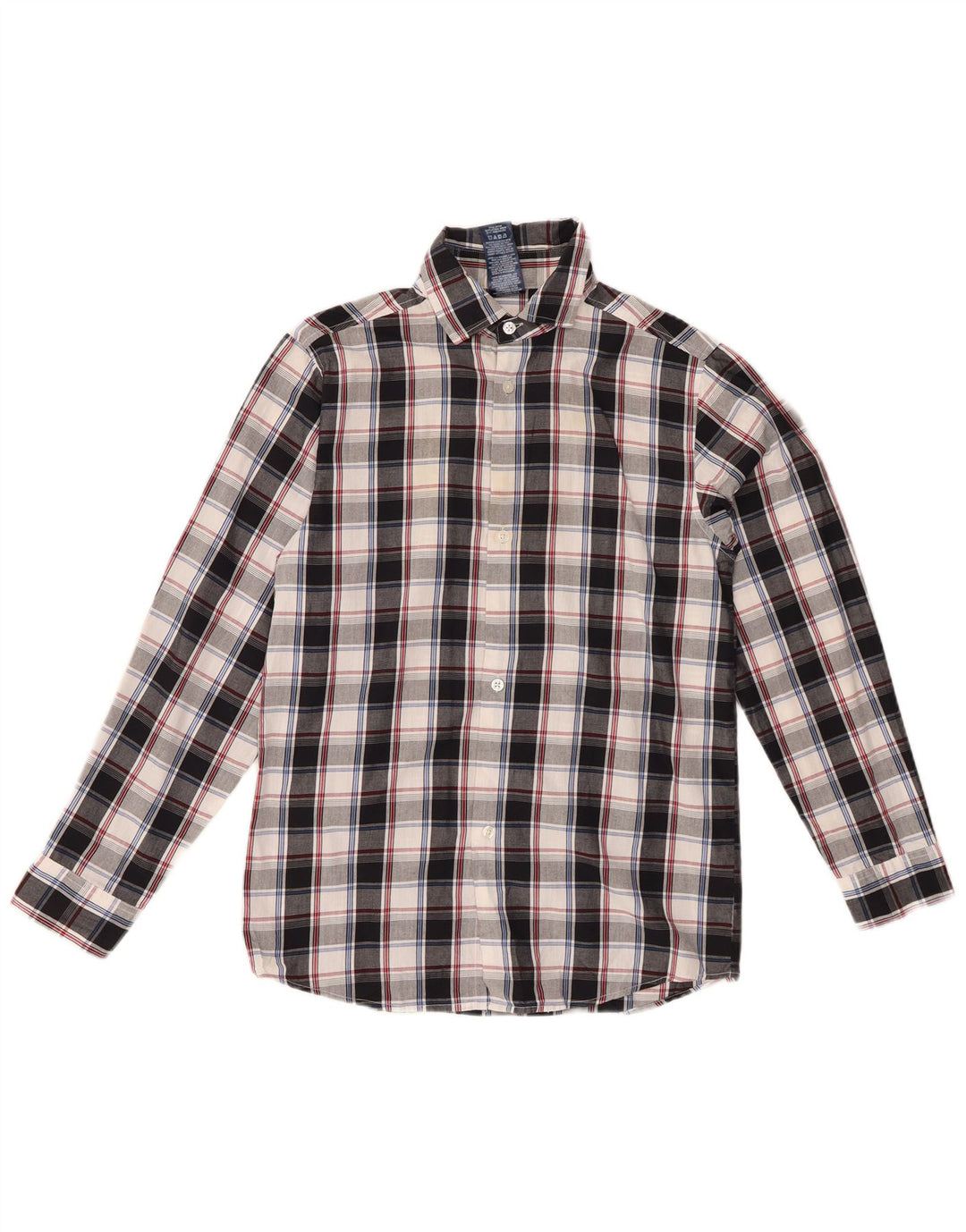 IZOD Chłopięca koszula flanelowa 14-15 lat, duża, czarna, bawełniana w kratę