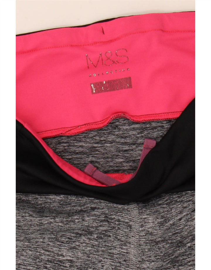 Damskie legginsy Capri MARKS & SPENCER UK 10, małe, szare, z blokami kolorów