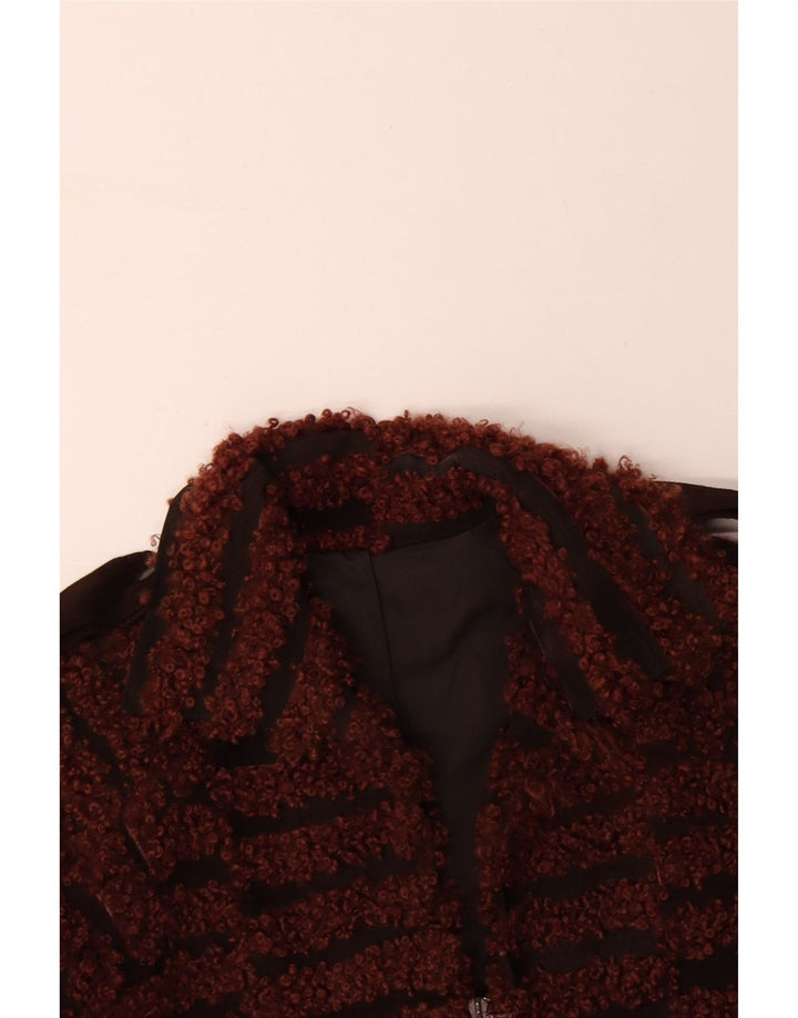 Damska kurtka bomberka VINTAGE UK 16 w duże brązowe paski