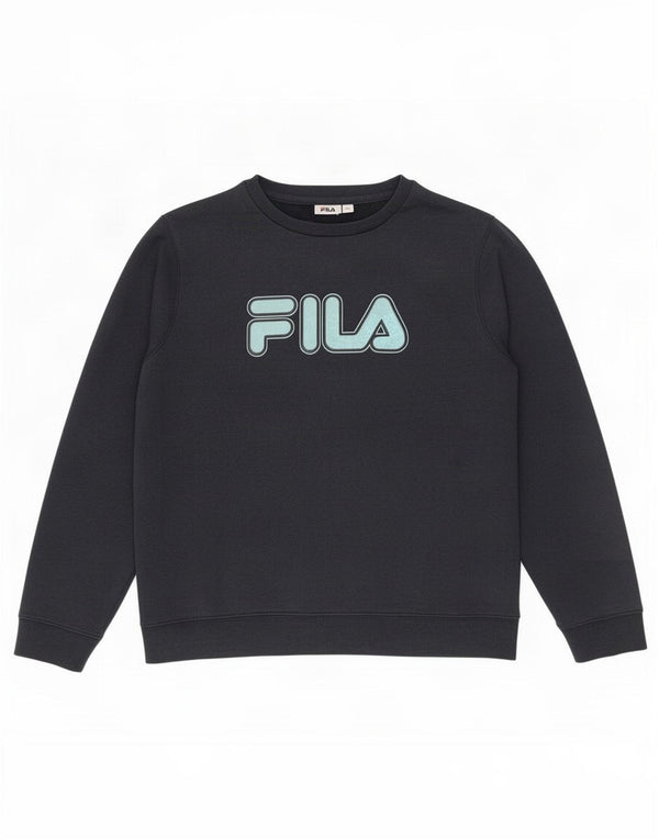 Damski sweter z grafiką Fila UK 16, duży granatowy poliester