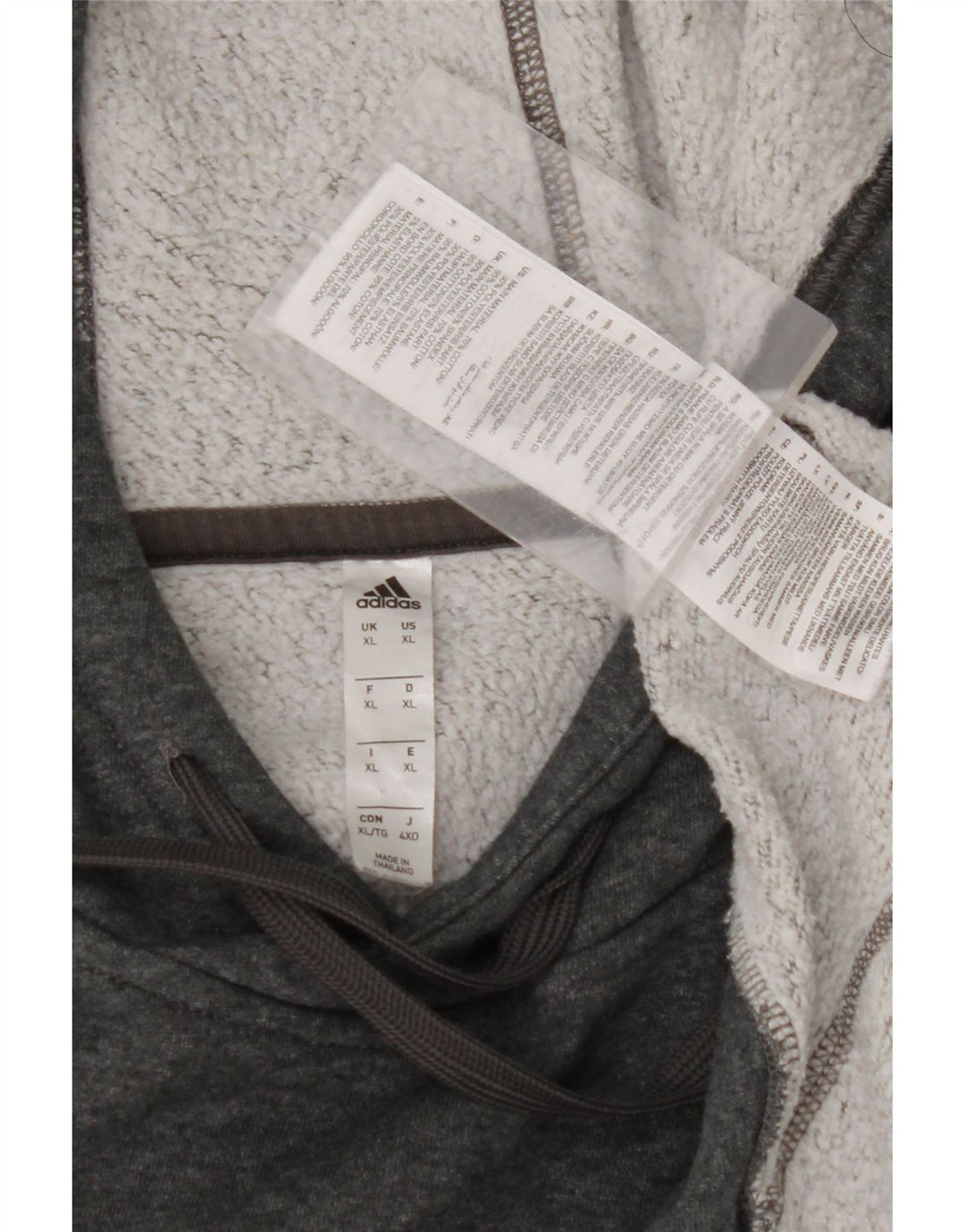 Męski sweter z kapturem ADIDAS XL, szary, bawełniany