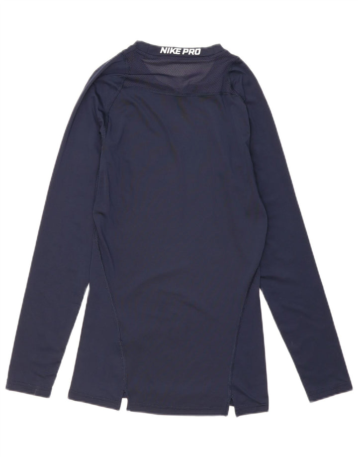 Męska koszulka Nike Dri Fit z długim rękawem, mała, granatowa, poliestrowa