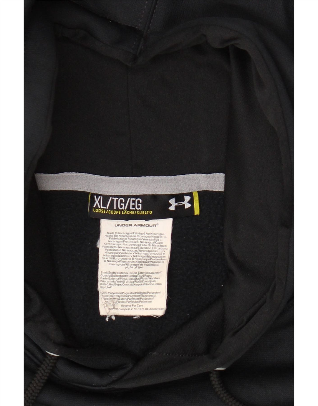 Męski sweter z kapturem i grafiką UNDER ARMOUR XL, granatowy, poliester