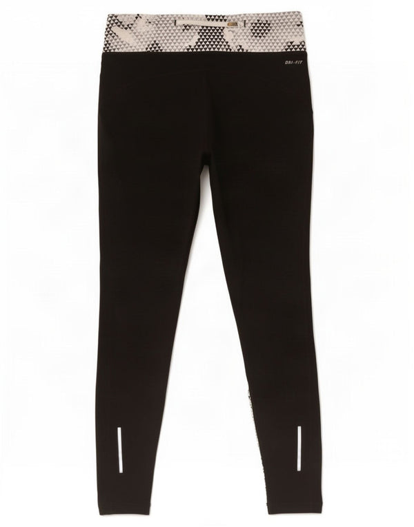 Damskie legginsy Nike Dri Fit UK 14, średni czarny geometryczny poliester