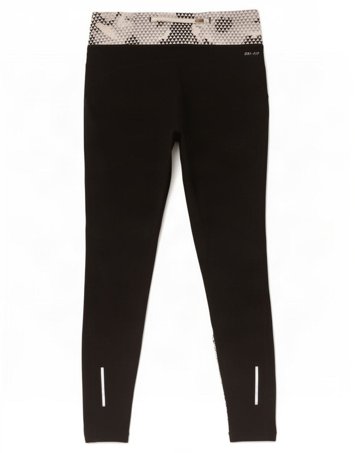 Damskie legginsy Nike Dri Fit UK 14, średni czarny geometryczny poliester