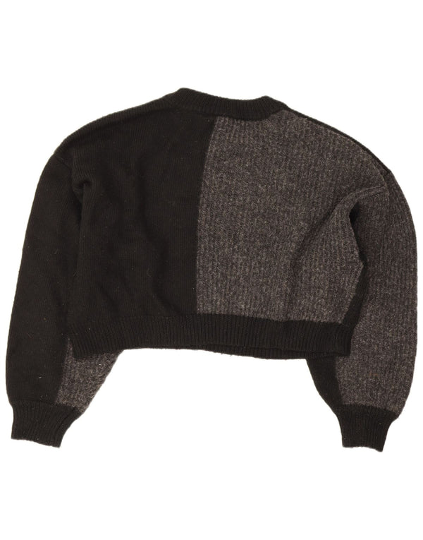 Damski sweter Topshop z okrągłym dekoltem, UK 10, mały, czarny, z blokami kolorów