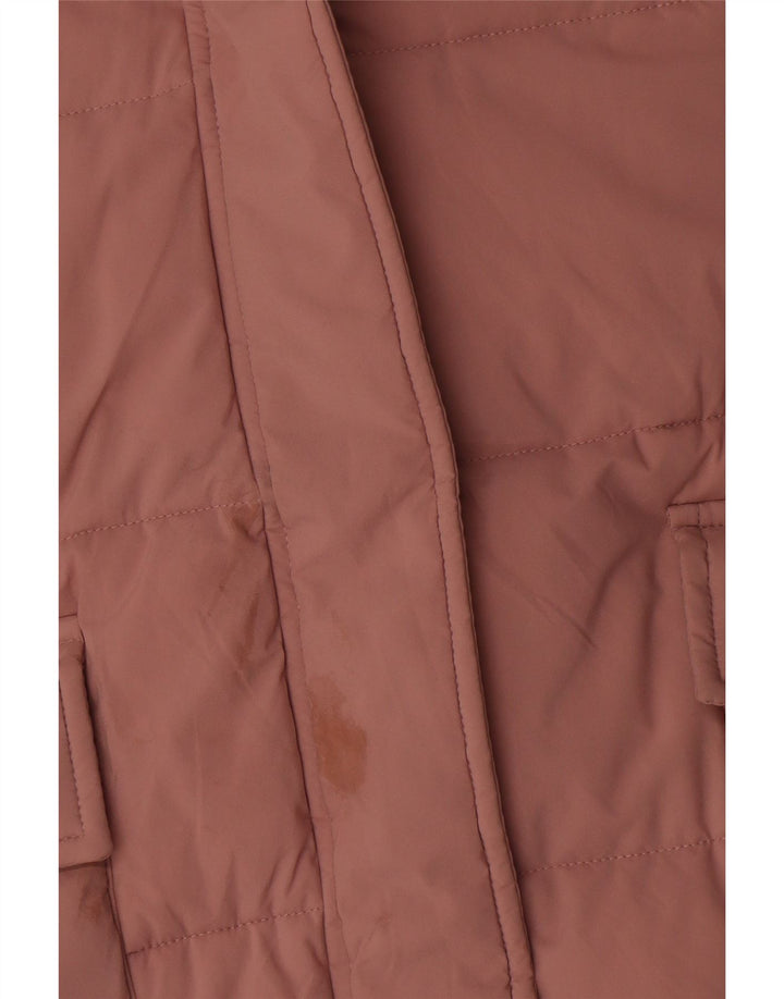 Marks & Spencer Damski ocieplany płaszcz z kapturem UK 24 4XL Różowy poliester