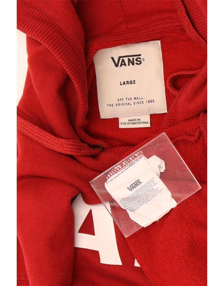 Męski sweter z kapturem Vans z grafiką, duży, czerwony, bawełniany