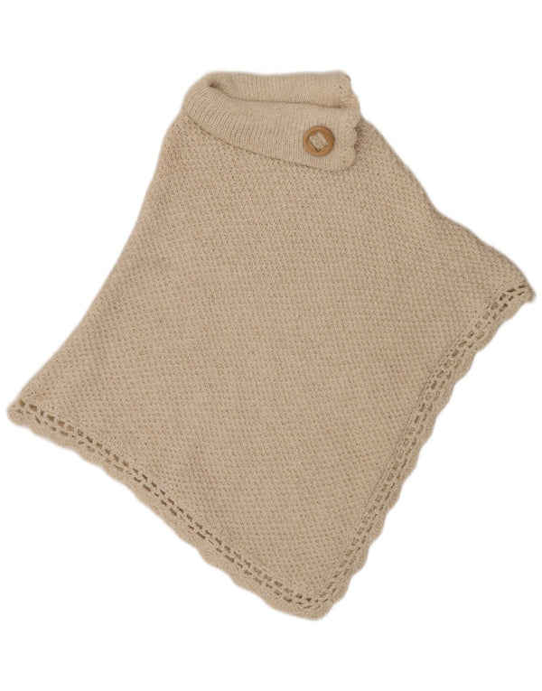 Damski sweter ponczo w stylu VINTAGE, jeden rozmiar, biała wełna