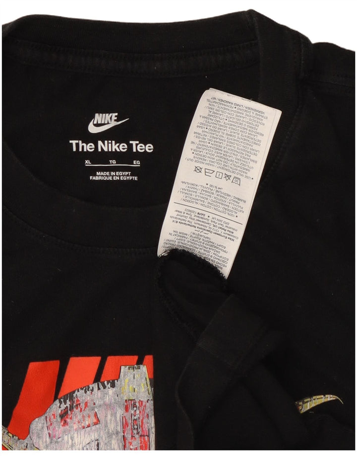 Męska koszulka z grafiką Nike, XL, czarna, bawełniana