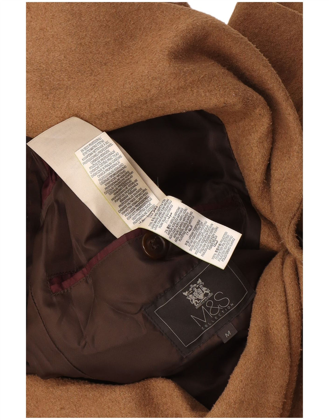 Marks & Spencer Męska marynarka zapinana na 2 guziki, UK 38, średni brązowy poliester